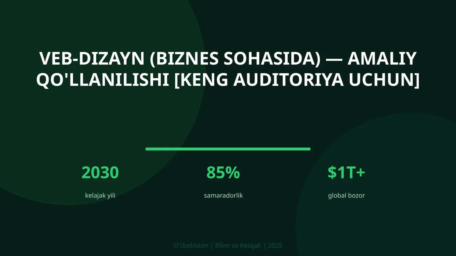 VEB-DIZAYN (BIZNES SOHASIDA) — AMALIY QO'LLANILISHI [KENG AUDITORIYA UCHUN] 1