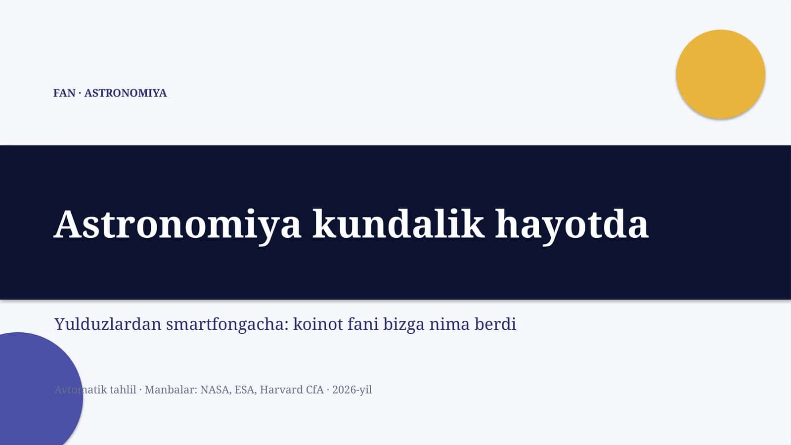 FAN · ASTRONOMIYA 1