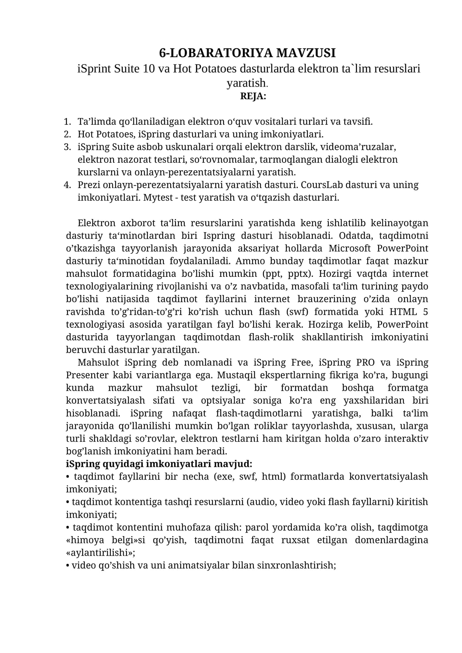 LABARATORIYA ISHI 1