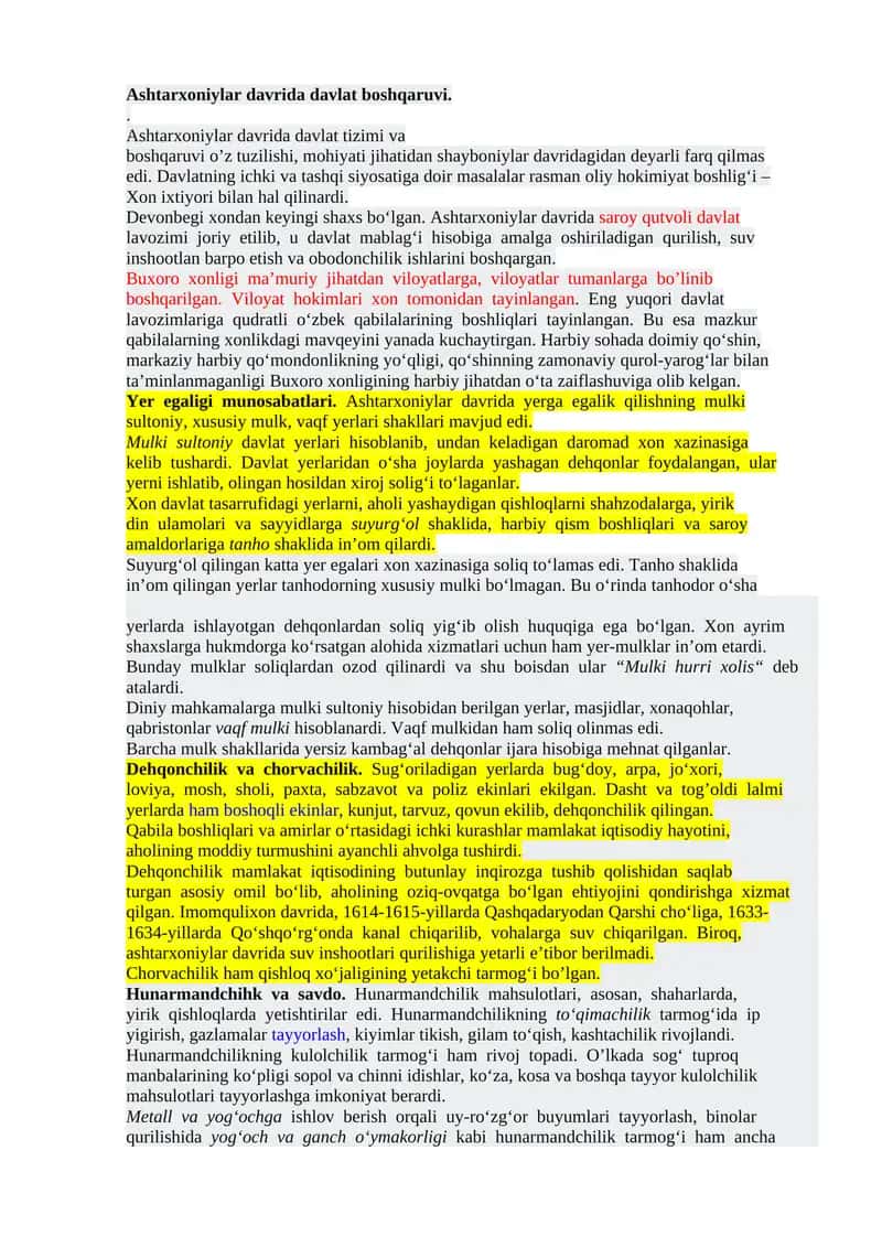 Ashtarxoniylar Davrida Davlat Boshqaruvchilari 1