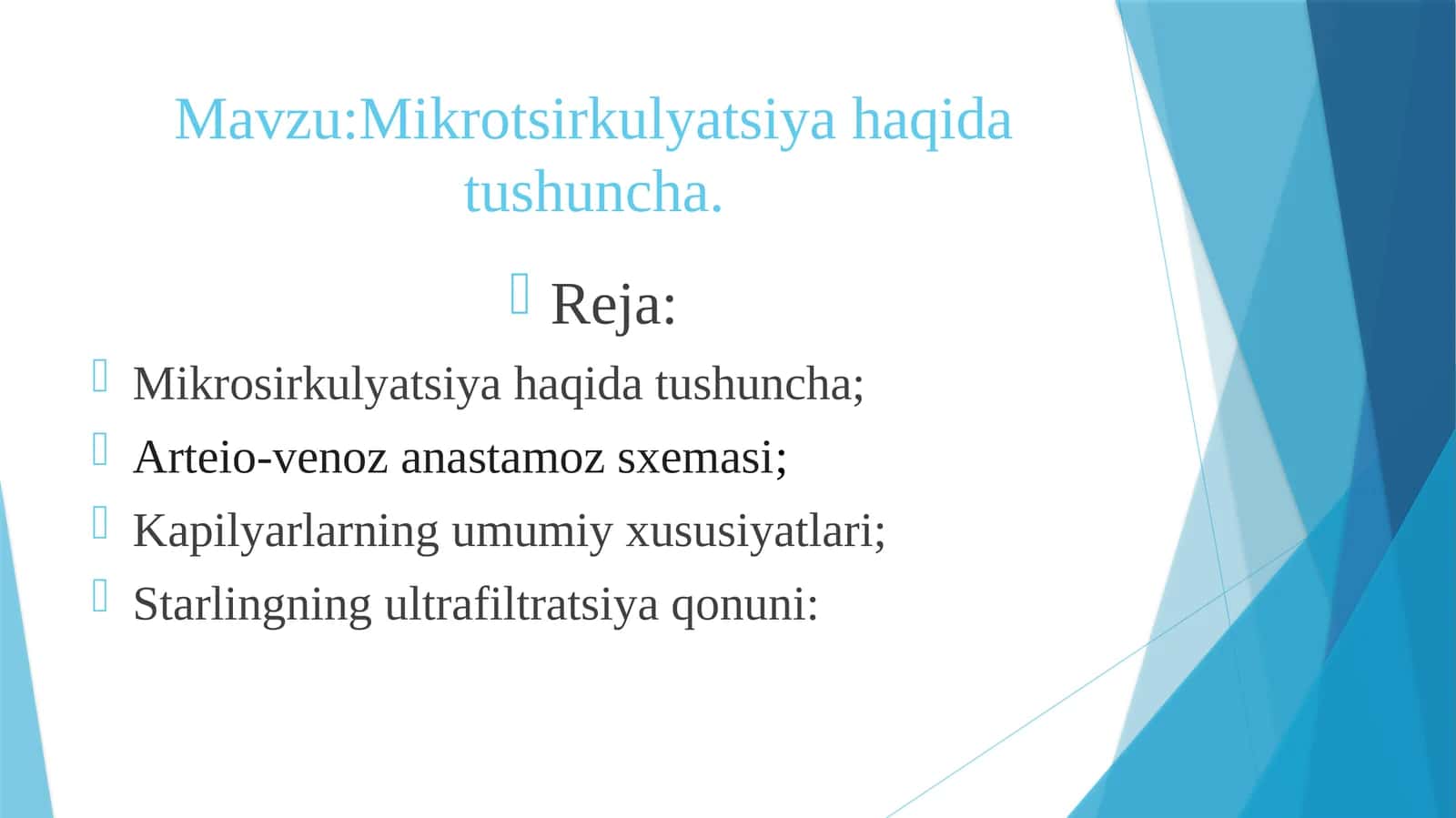 Mikrotsirkulyatsiya haqida tushuncha 1