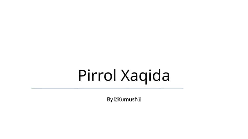 Pirrol Xaqida 1