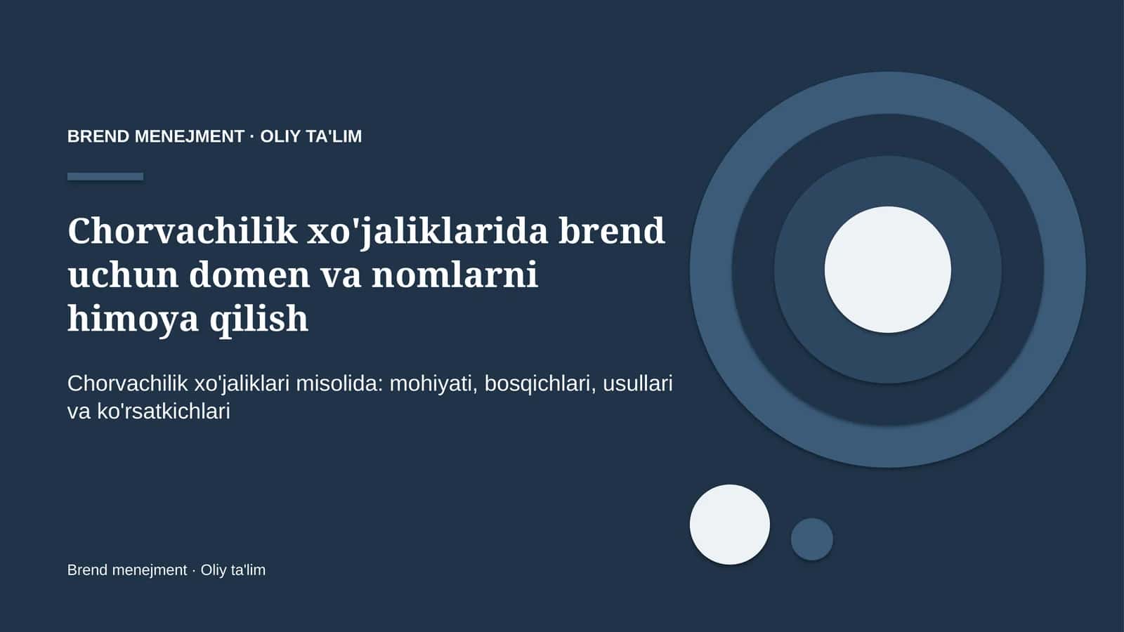 Chorvachilik xo'jaliklarida brend uchun domen va nomlarni himoya qilish 1