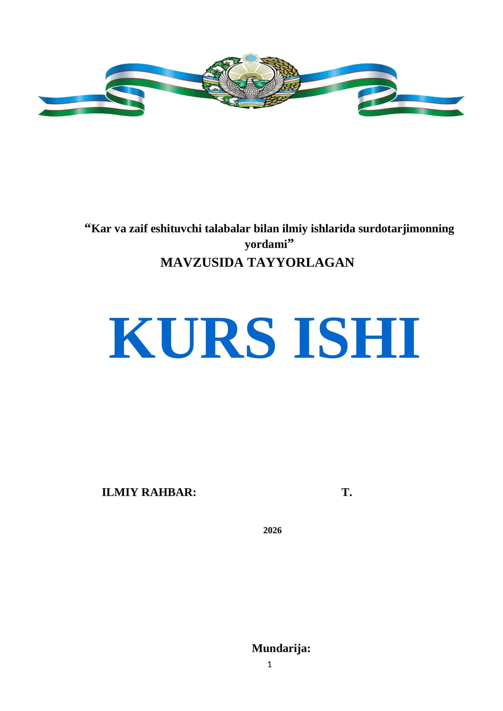 KAR VA ZAIF ESHITUVCHI TALABALAR BILAN ILMIY ISHLARIDA SURDOTARJIMONNING YORDAMI 1