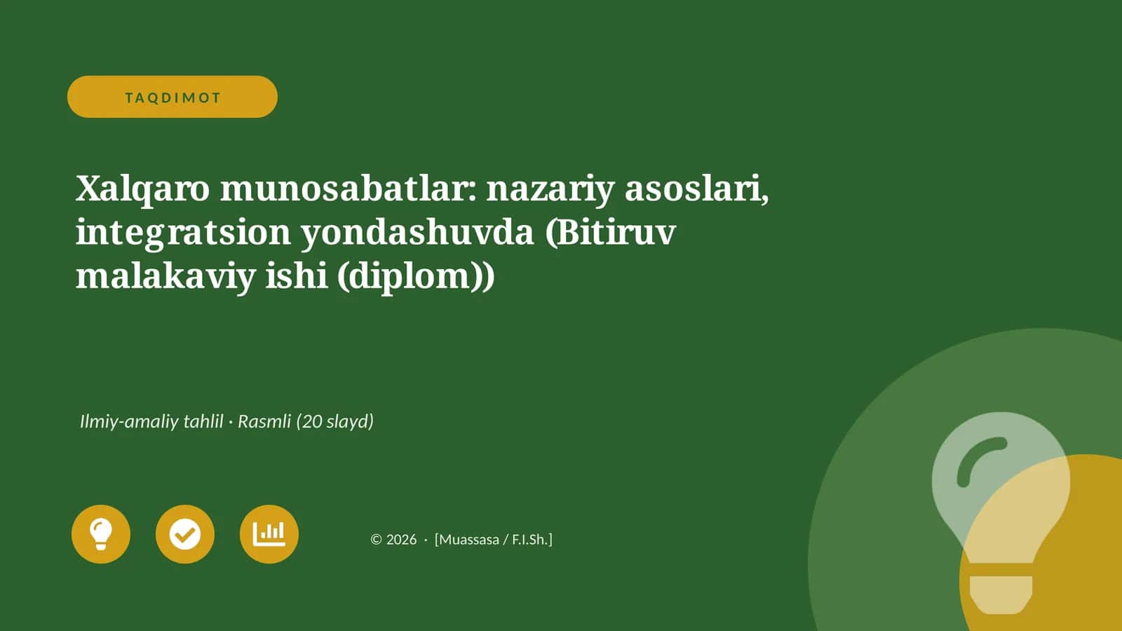 Xalqaro munosabatlar: nazariy asoslari, integratsion yondashuvda (Bitiruv malakaviy ishi (diplom)) 1