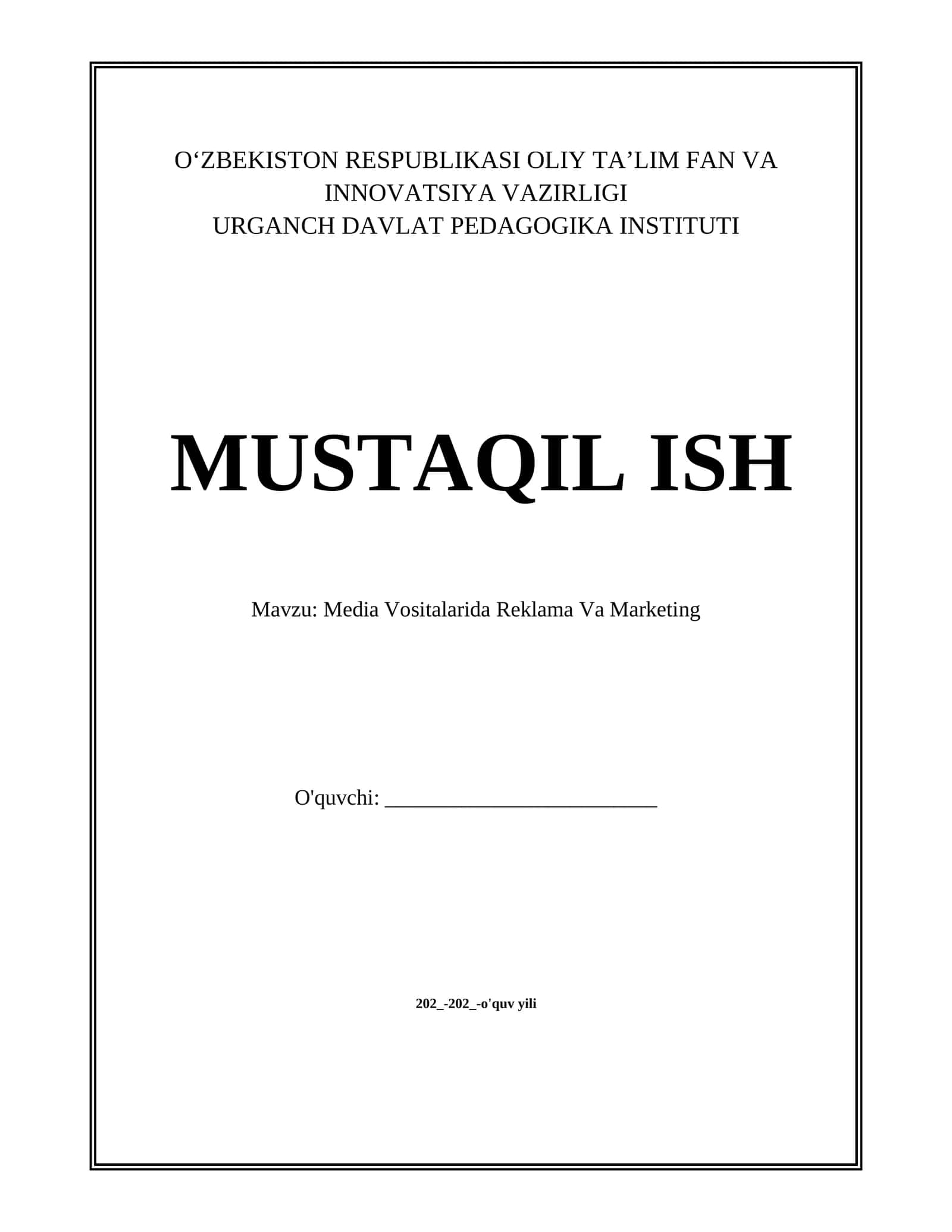 Media Vositalarida Reklama Va Marketing 1