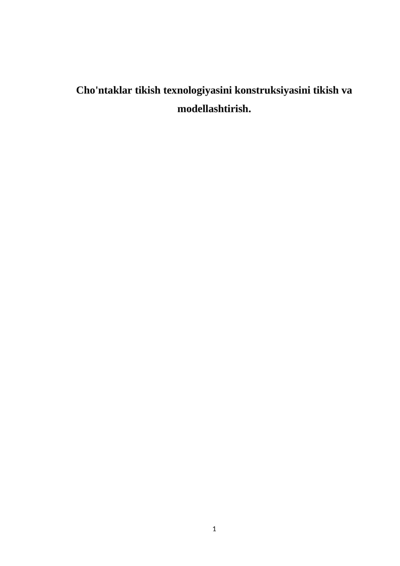 Cho'ntaklar tikish texnologiyasini konstruksiyasini tikish va modellashtirish 1