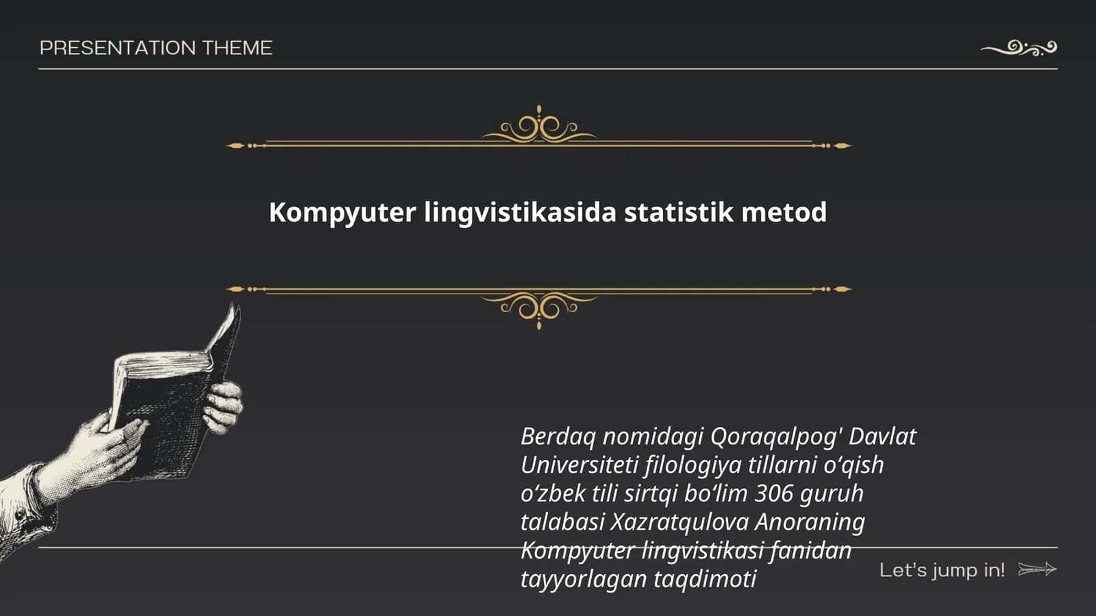 Kompyuter lingvistikasida statistik metod 1