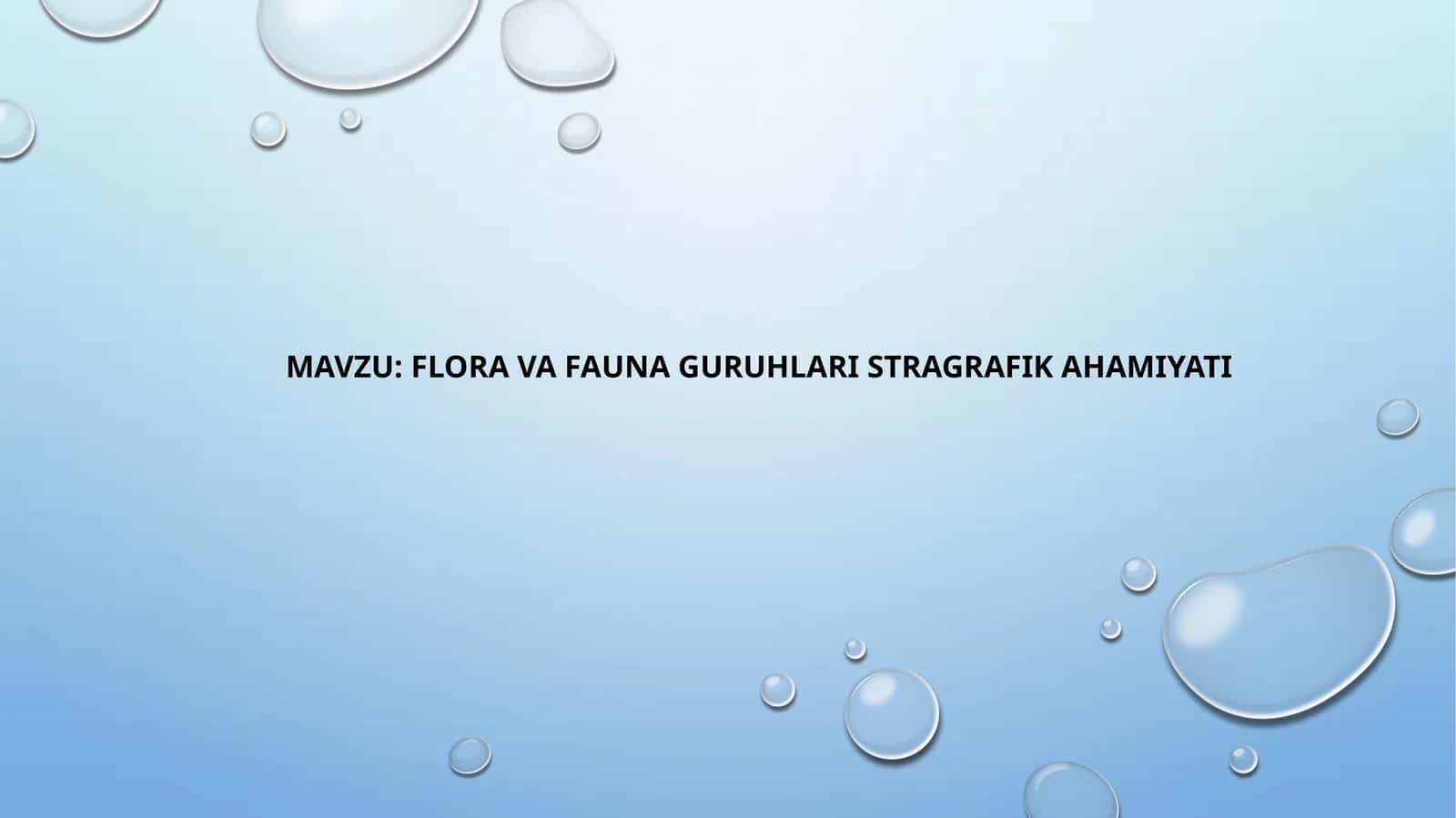 FLORA VA FAUNA GURUHLARI STRAGRAFIK AHAMIYATI 1