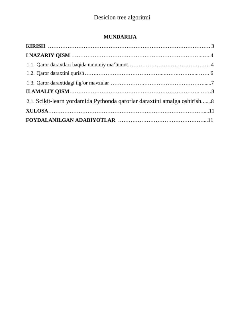 Qaror daraxtlari algoritmi 1