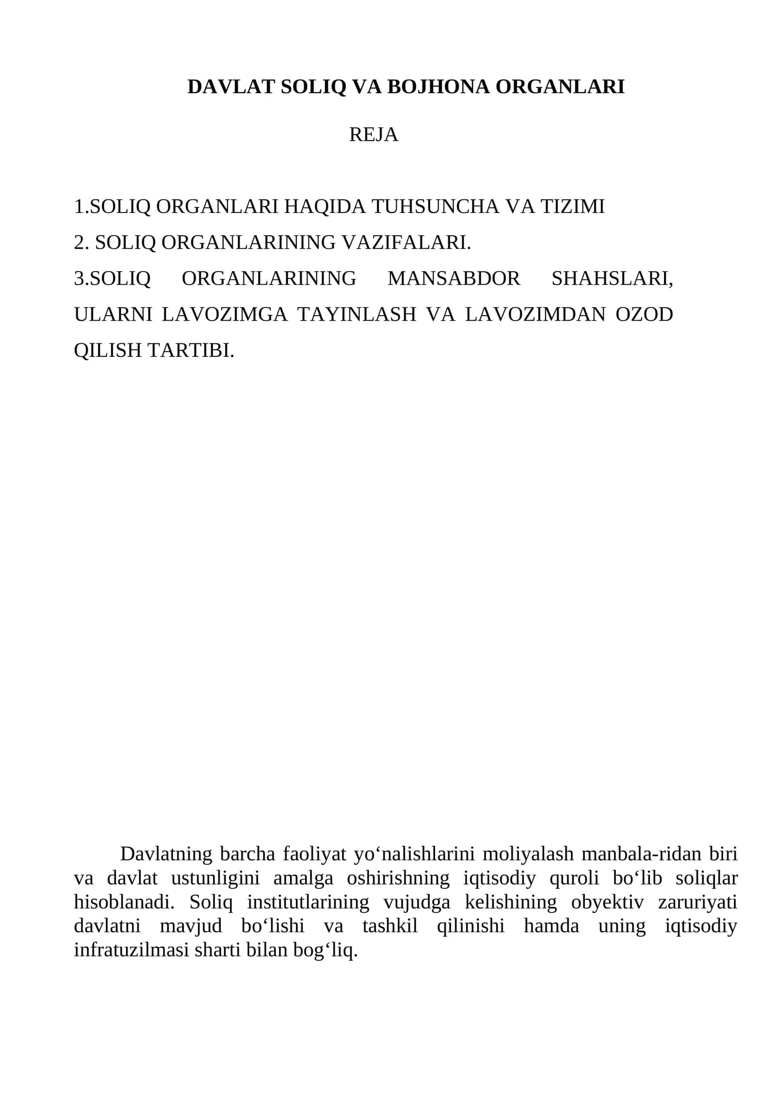 DAVLAT SOLIQ VA BOJHONA ORGANLARI 1