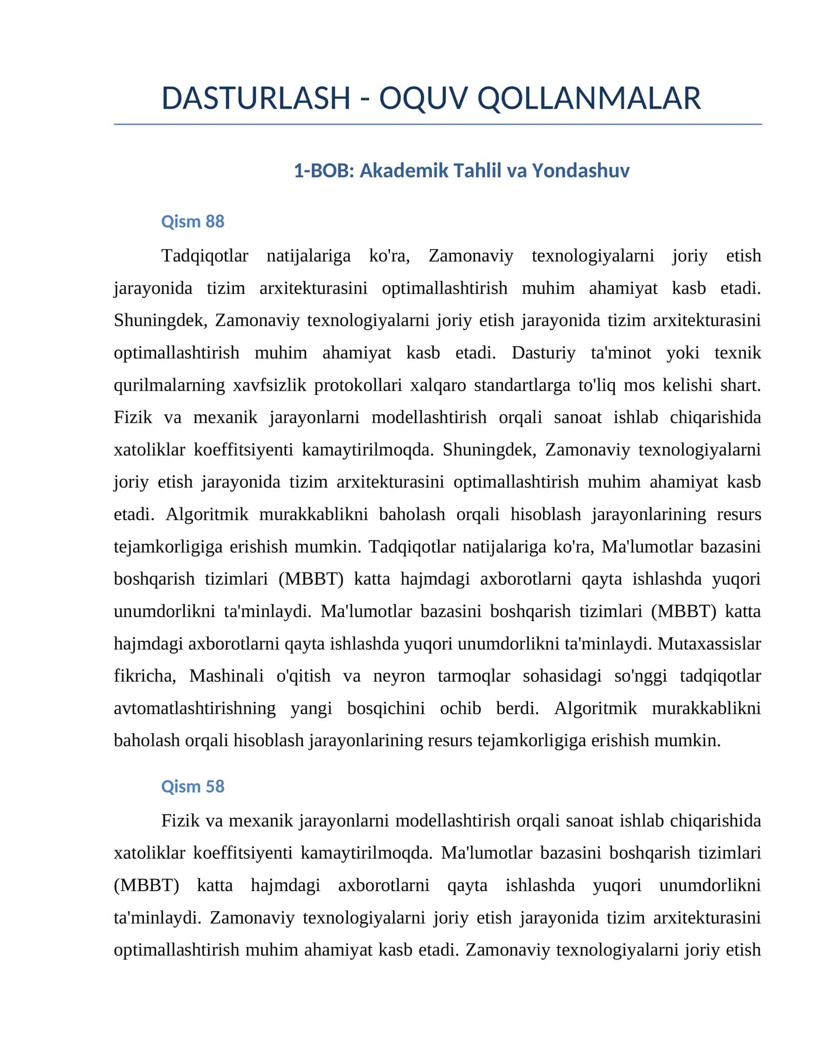 Akademik Tahlil va Yondashuv 1