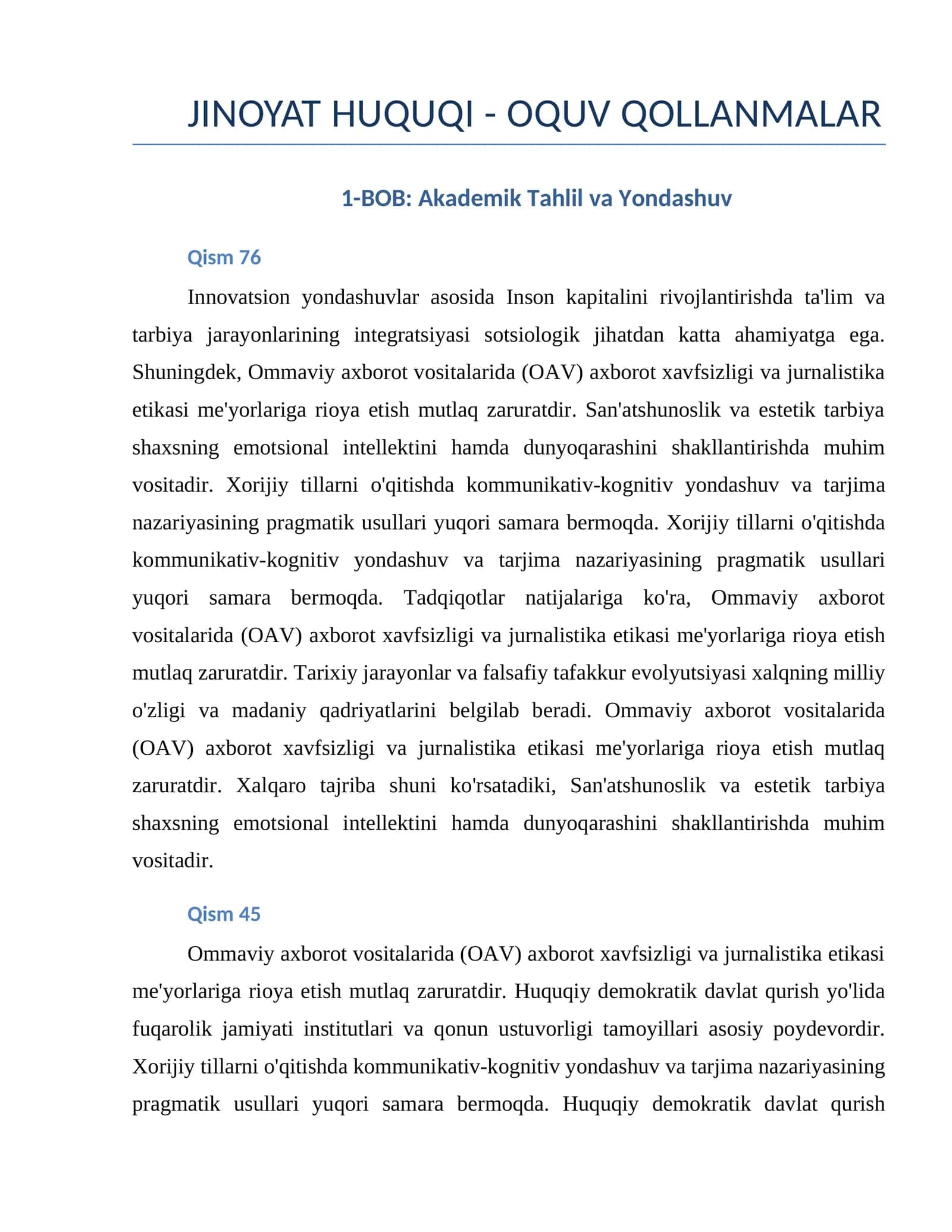 JINOYAT HUQUQI - OQUV QOLLANMALAR 1