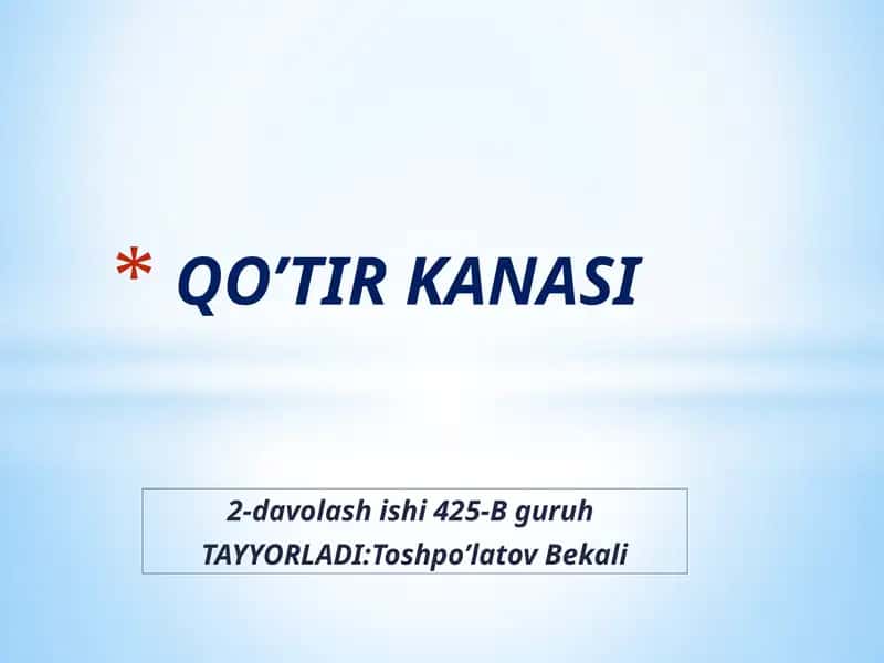 Qo’tir kanasi 1