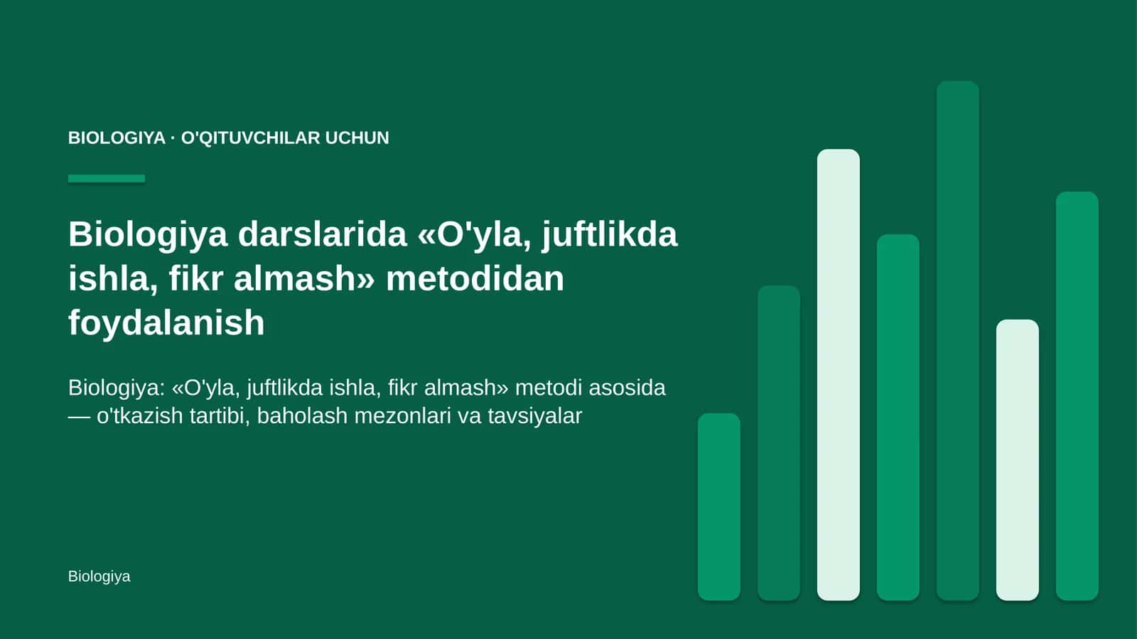 biologiya darslarida o'yla juftlikda ishla fikr almash metodidan foydalanish 8884 1