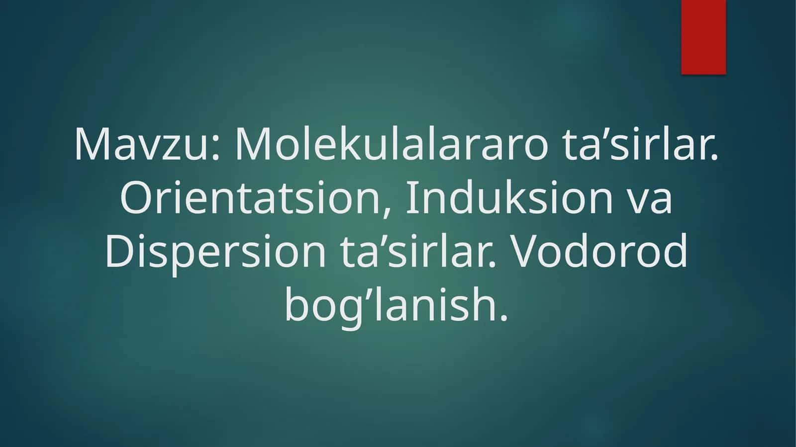 Molekulalararota’sirlar 1