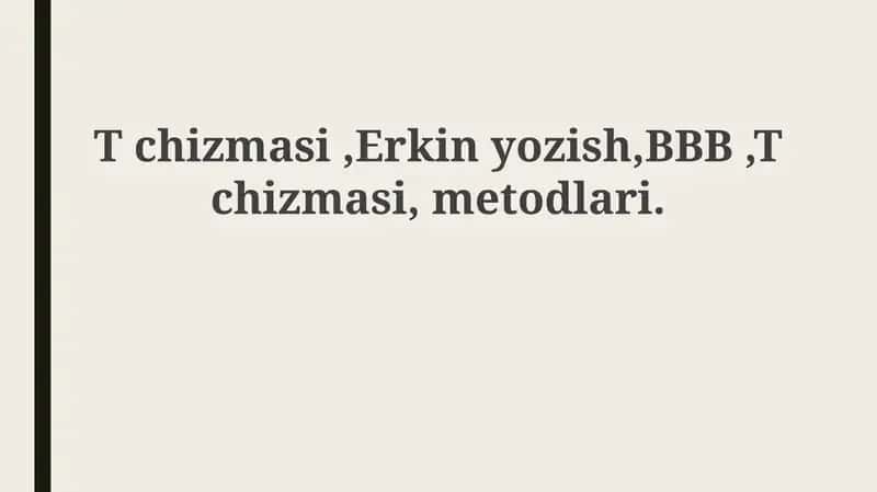 T-jadval, Erkin Yozish va BBB 1