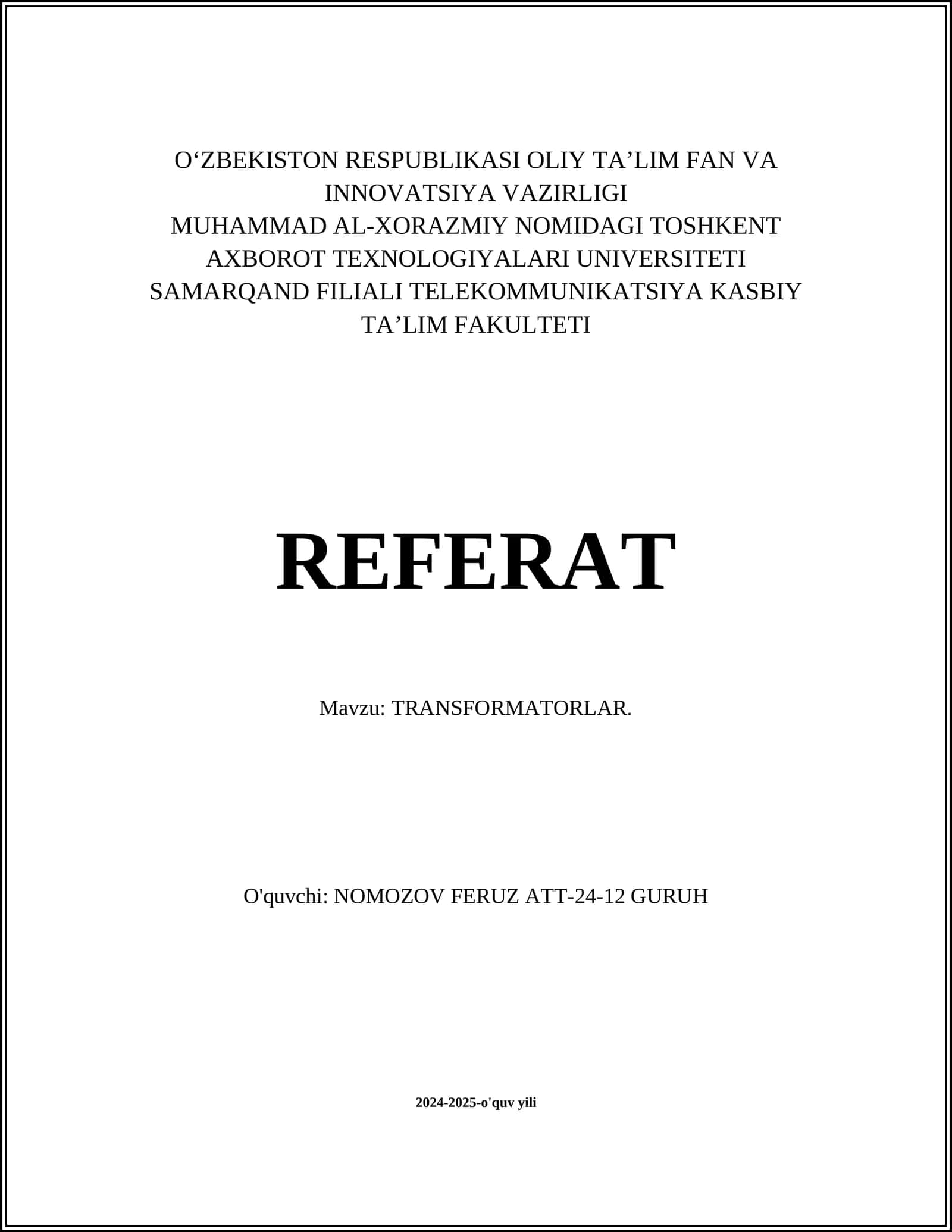 TRANSFORMATORLAR 1