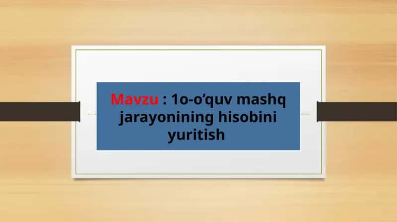 Pedagogik hisobini yuritish