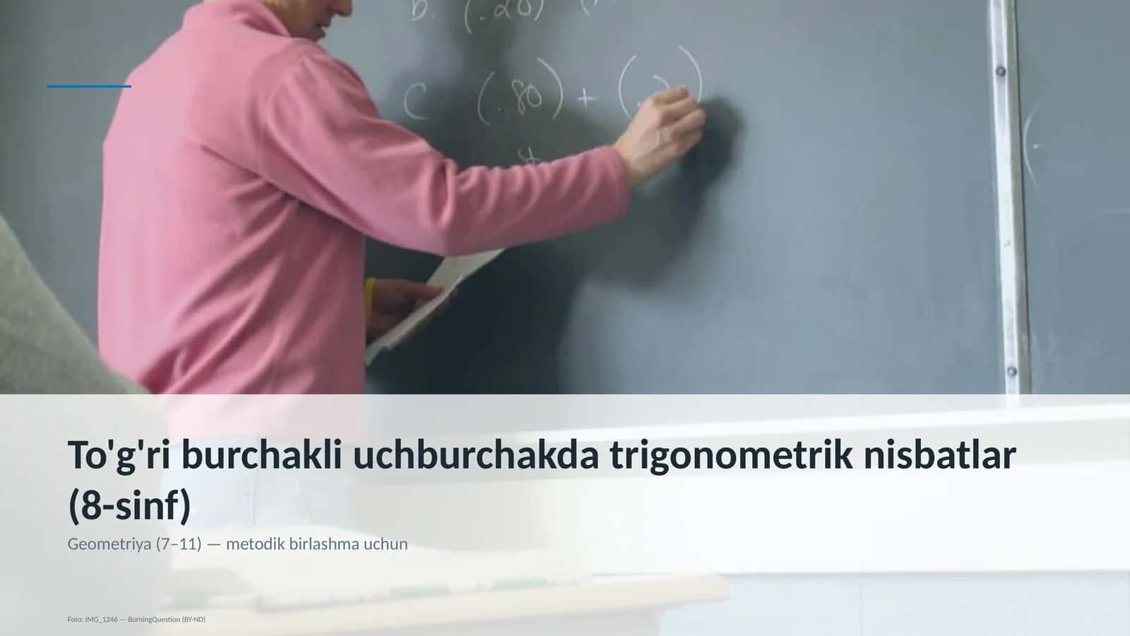 To'g'ri burchakli uchburchakda trigonometrik nisbatlar (8-sinf) 1