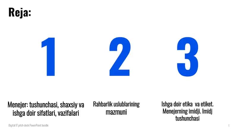 Menejerlik sinfi 1