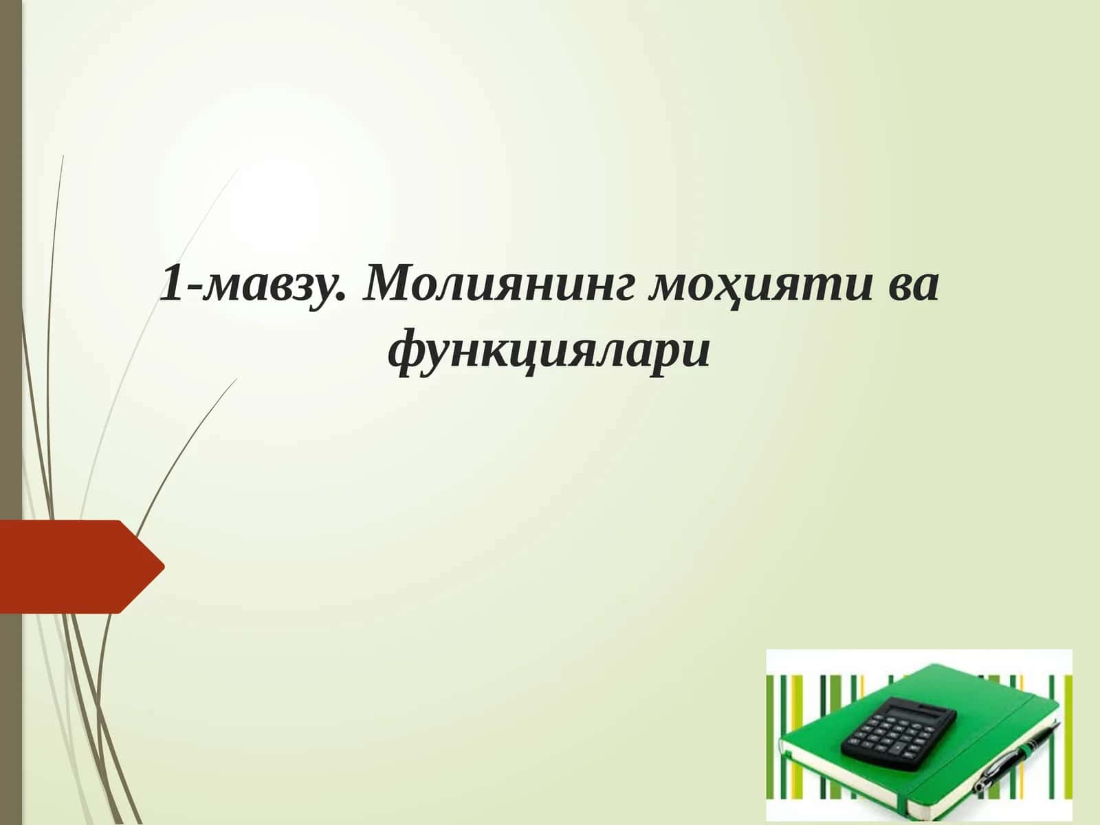 Молиянинг моҳияти ва функциялари 1