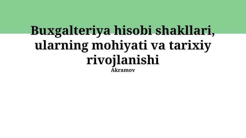 Moliyaviy hisobotlar 1