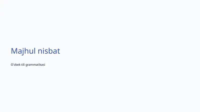 Majhul nisbat 1