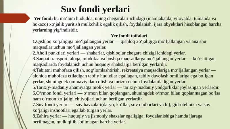 Suv fondi yerlari 1