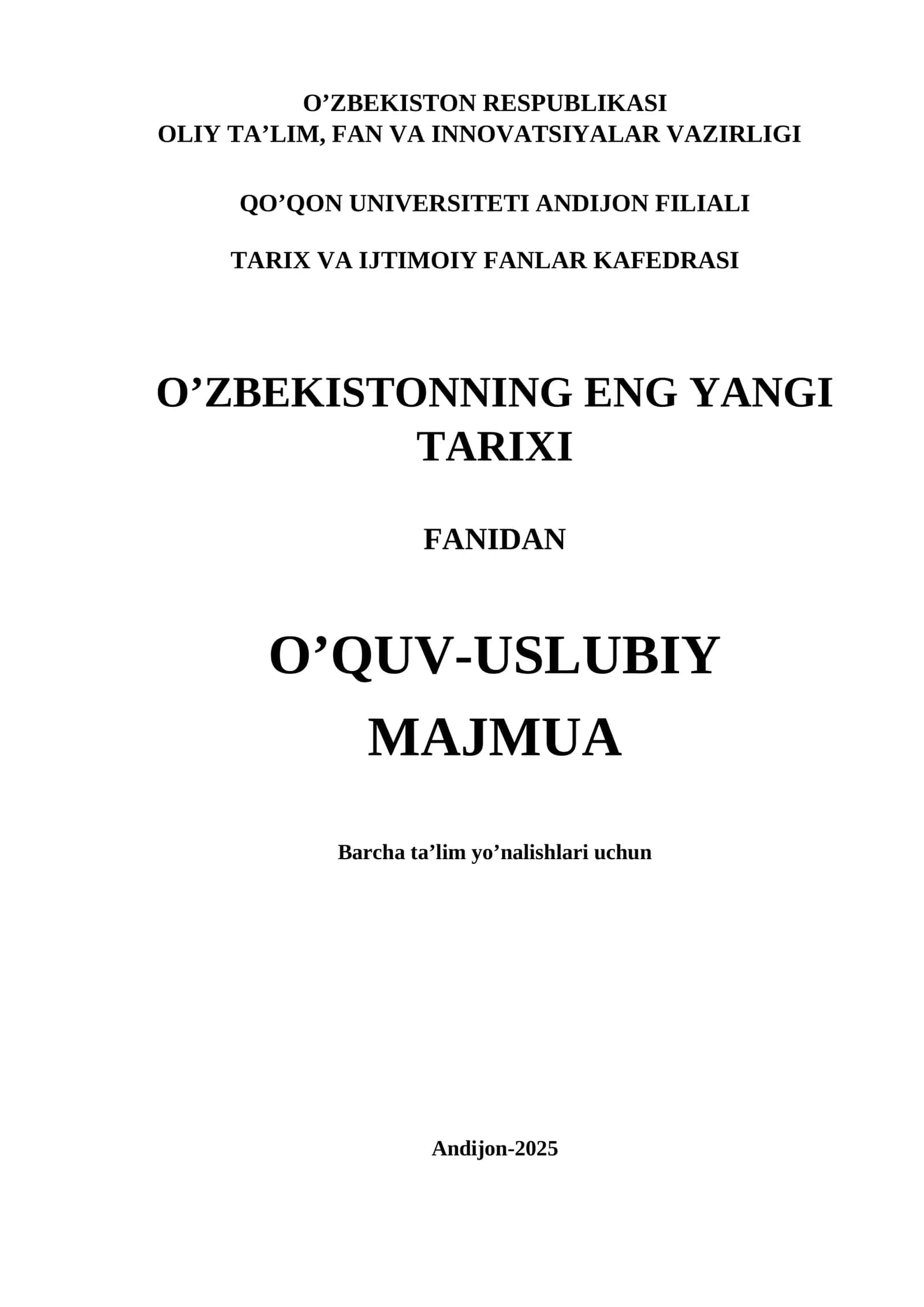 Yangi O’zbekistonda Prezident Sh.M.Mirziyoyev rahbarligi va tashabbusi ostida amalga oshirilayotgan islohotlar 1