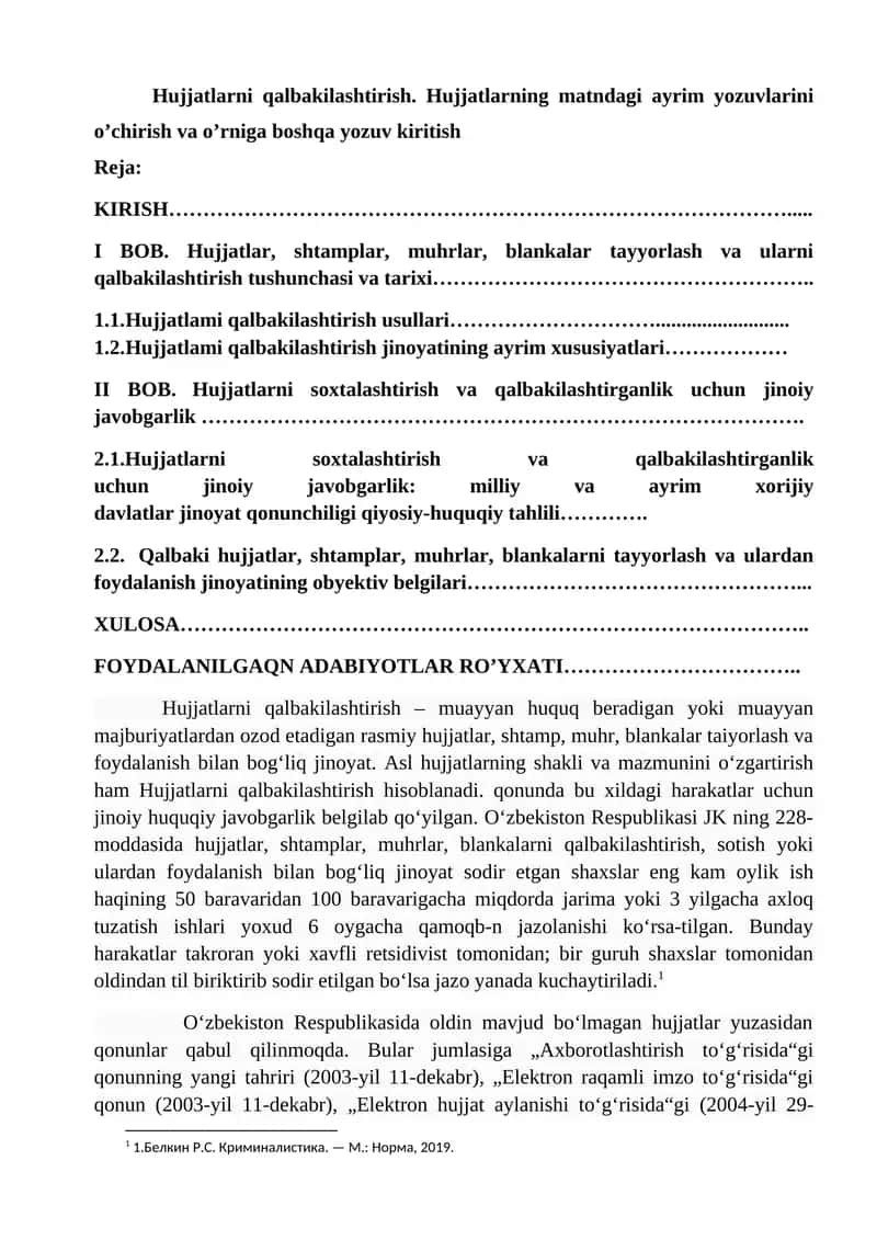 Hujjatlarni qalbakilashtirish 1