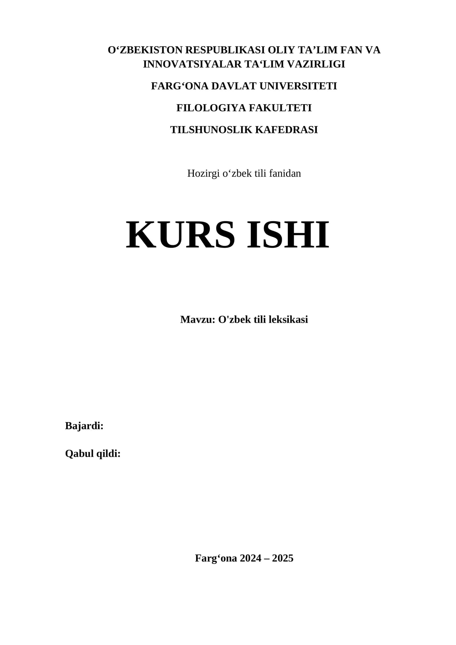 O'zbek tili leksikasi 1
