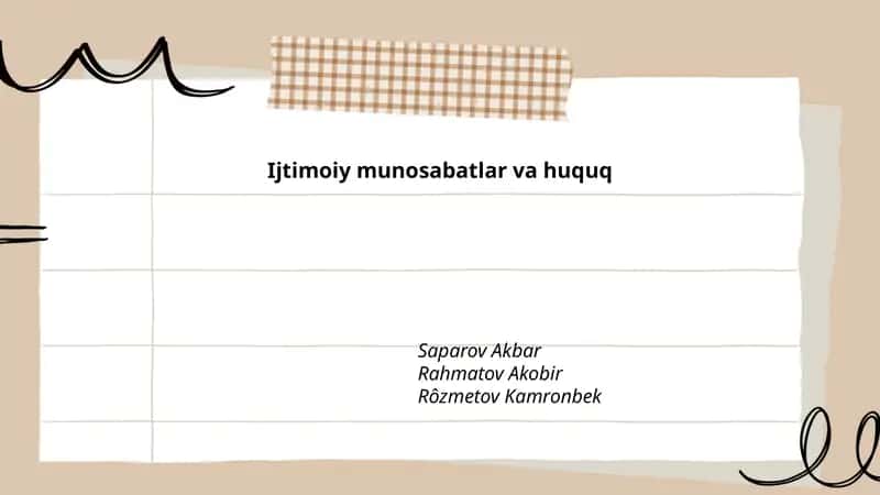 Ijtimoiy munosabatlar va huquq 1