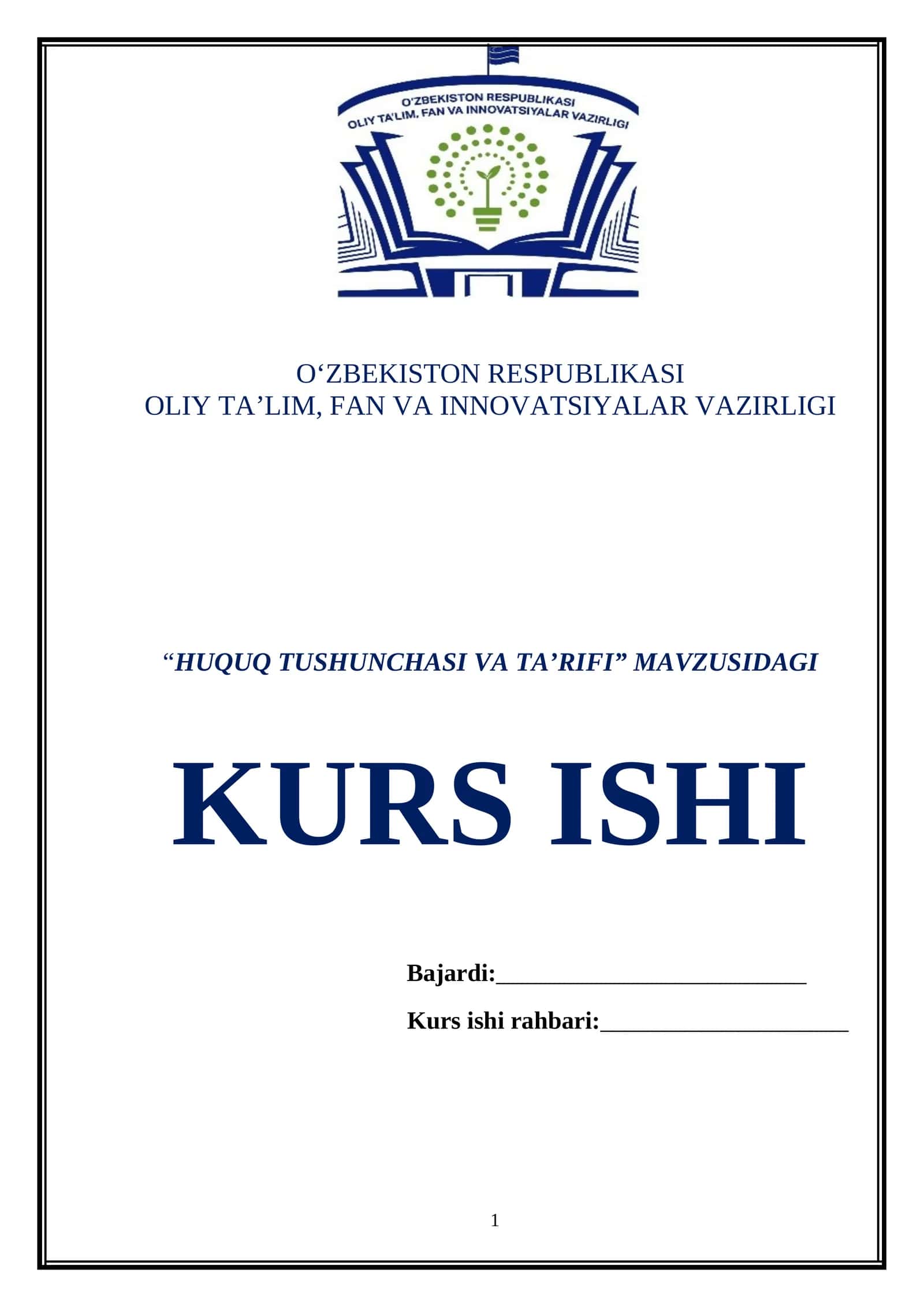 HUQUQ TUSHUNCHASI VA TA’RIFI 1
