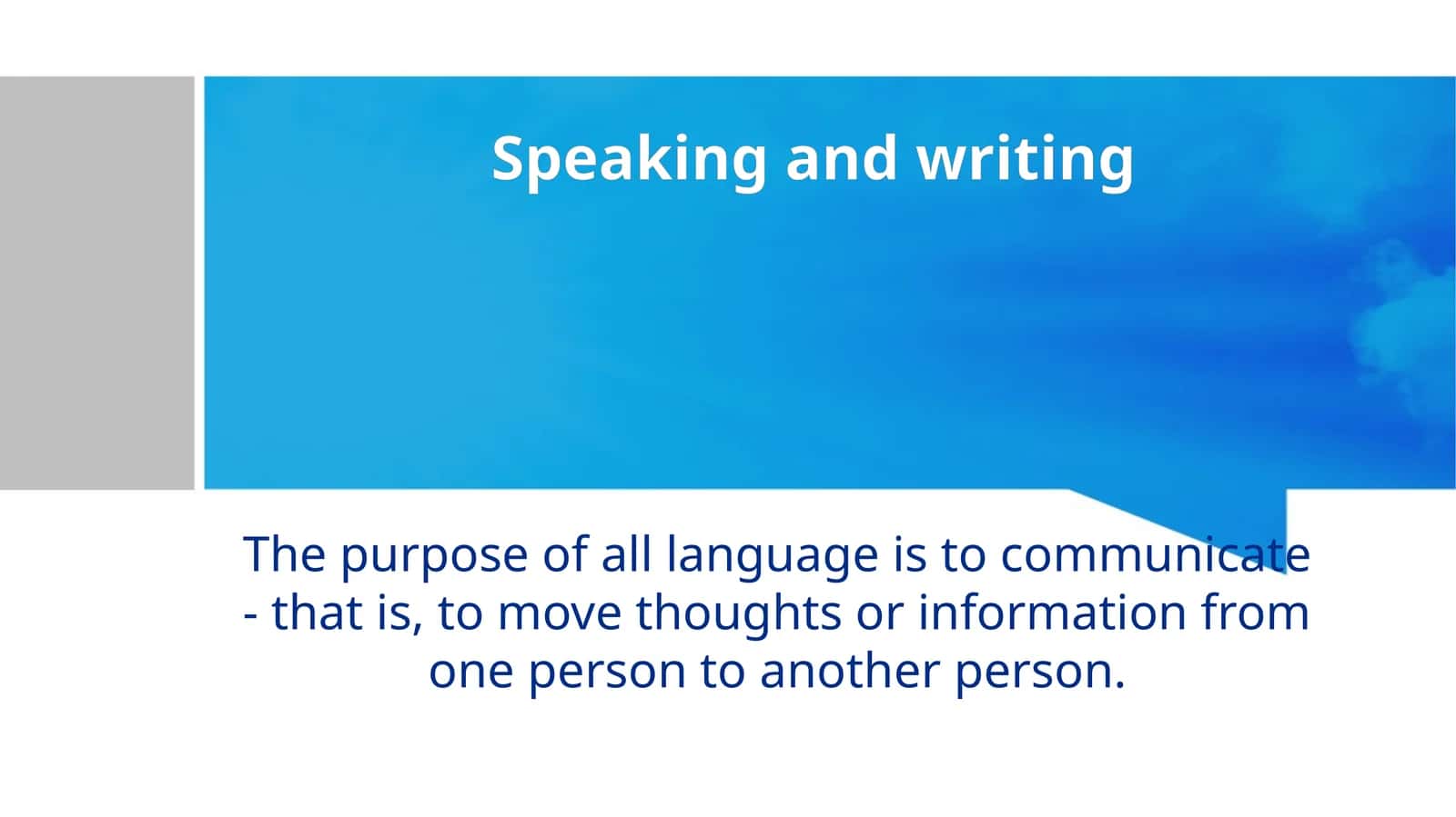 Speaking and writing 1