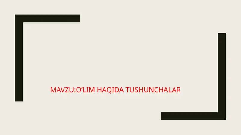 Oʻlim haqida tushunchalar 1