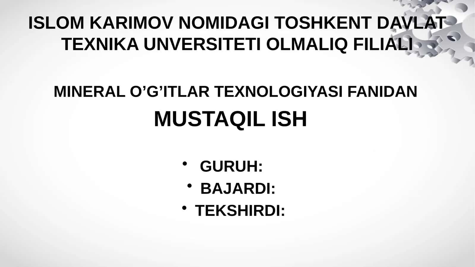 Fosforli mineral o’g’itlar ishlab chiqarish texnologiyasi 1
