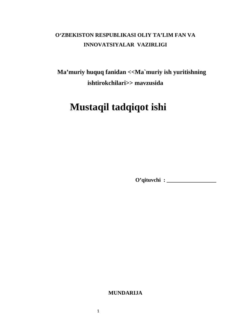 Ma`muriy ish yuritishning ishtirokchilari 1
