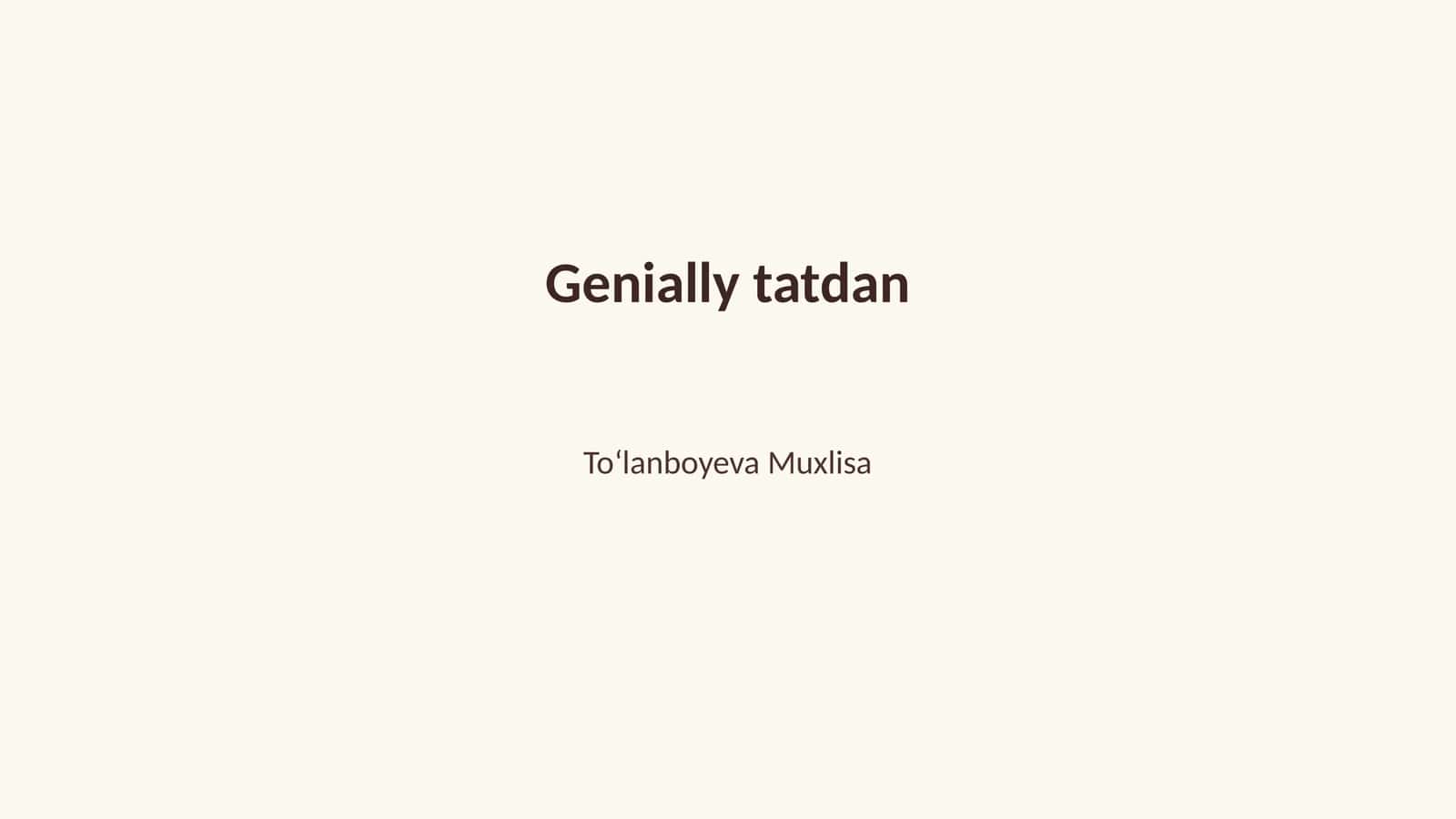 Genially tatdan 1