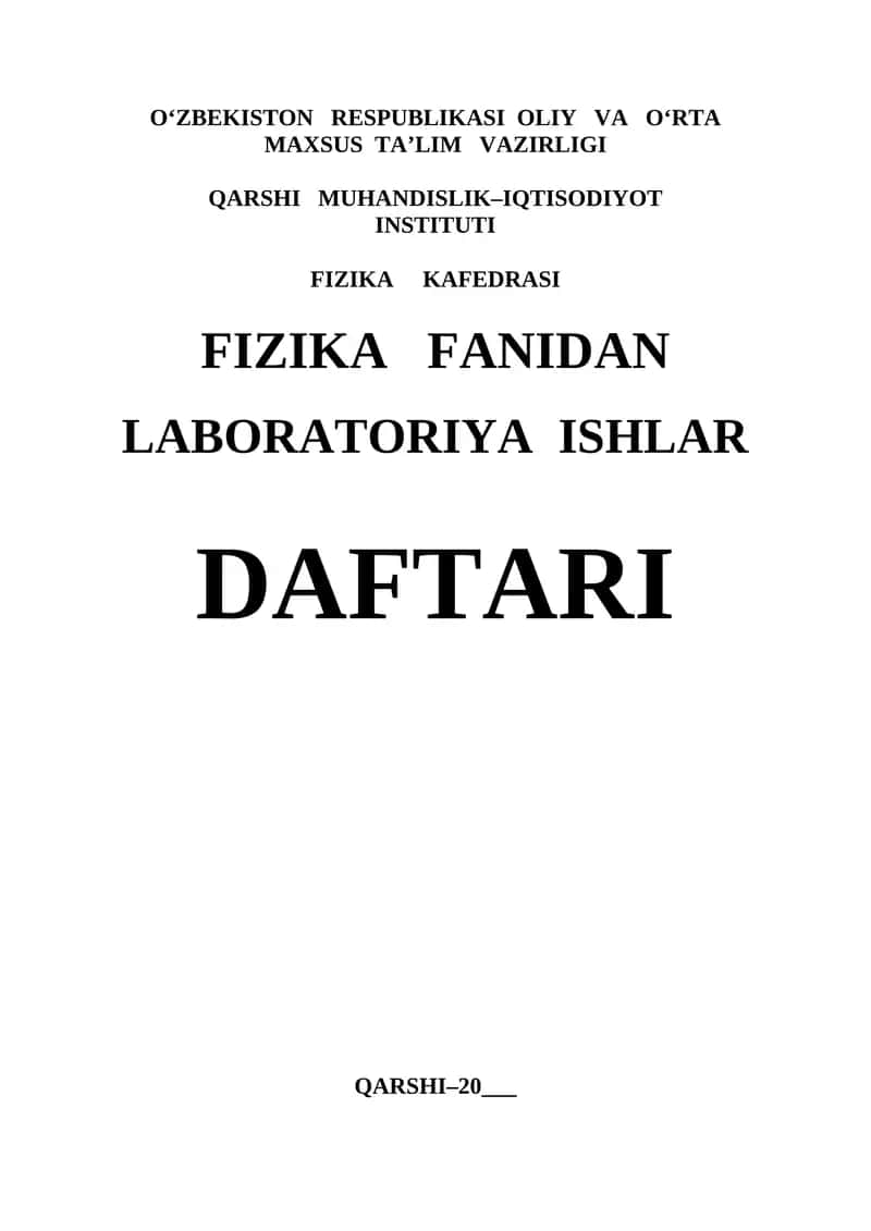 LABORATORIYa IShlar daftari 1