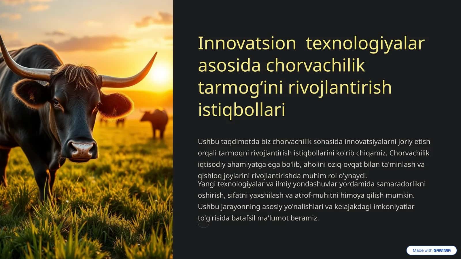 Innovatsion texnologiyalar asosida chorvachilik tarmogʻini rivojlantirish istiqbollari 1