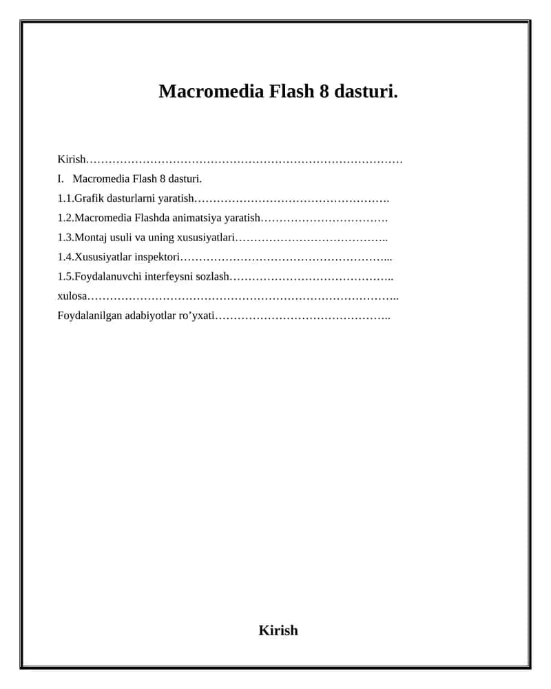 Macromedia Flash 8 dasturi 1