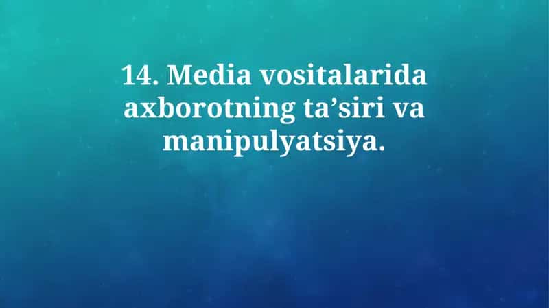 Axborot manipulyatsiyasi 1