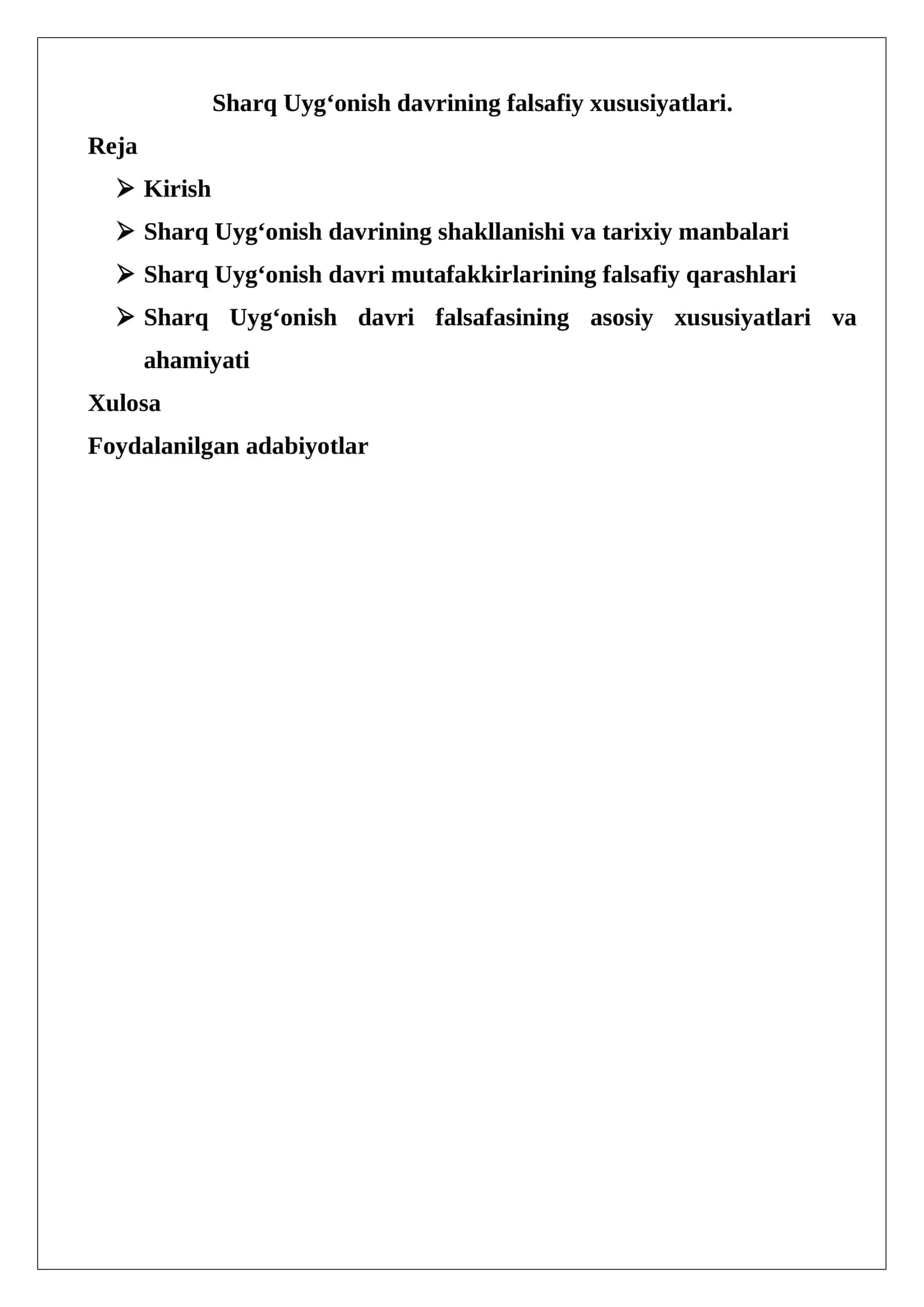 Sharq Uyg‘onish davrining falsafiy xususiyatlari 1