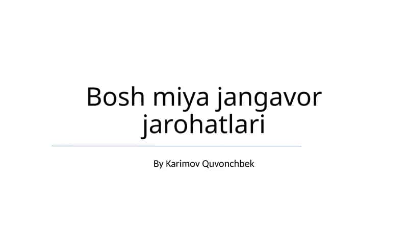 Bosh miya jangavor jarohatlari 1
