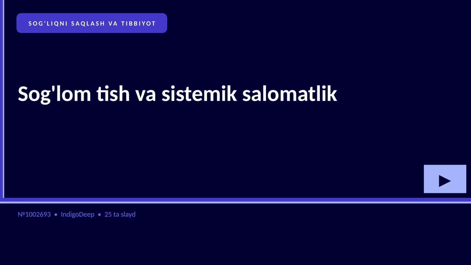 Sog'lom tish va sistemik salomatlik 1