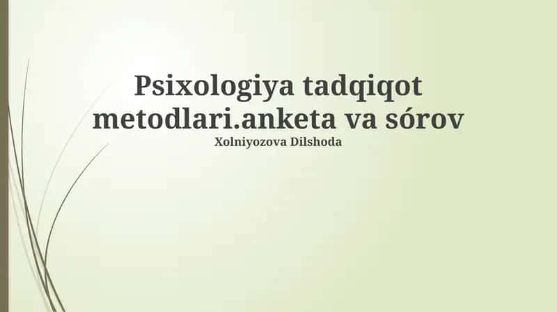 Psixologiya tadqiqot metodlari 1