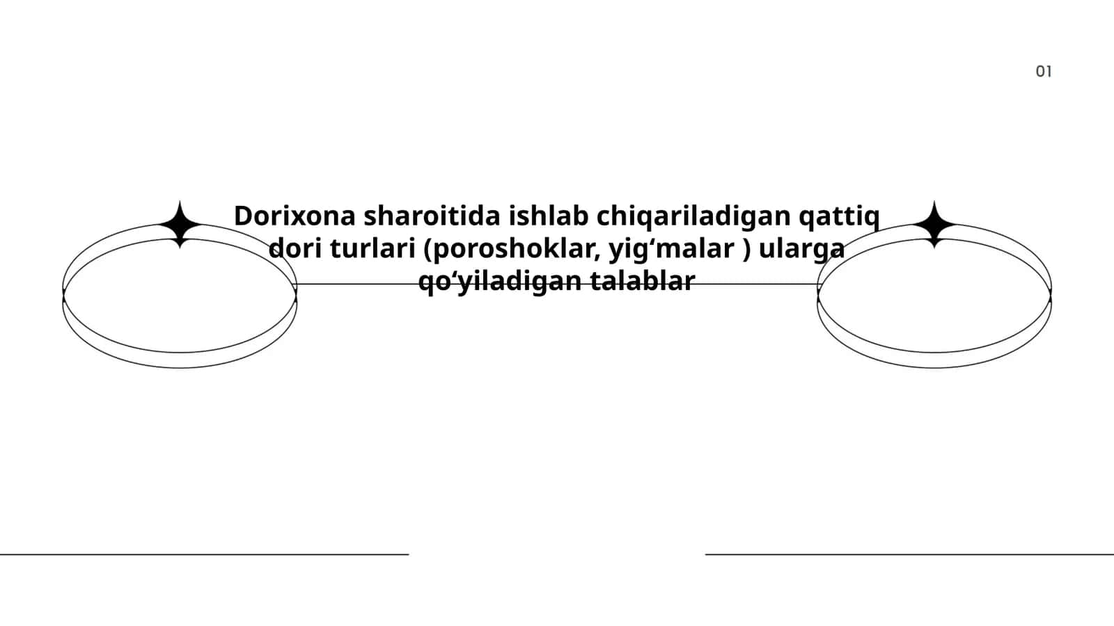 Dorixona sharoitida ishlab chiqariladigan qattiq dori turlari (poroshoklar, yigʻmalar ) ularga qoʻyiladigan talablar 1