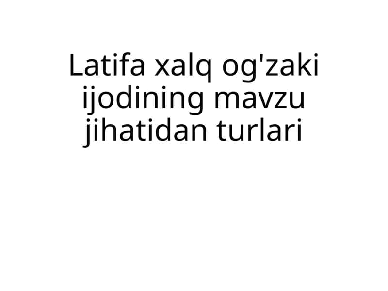 Latifalar 1