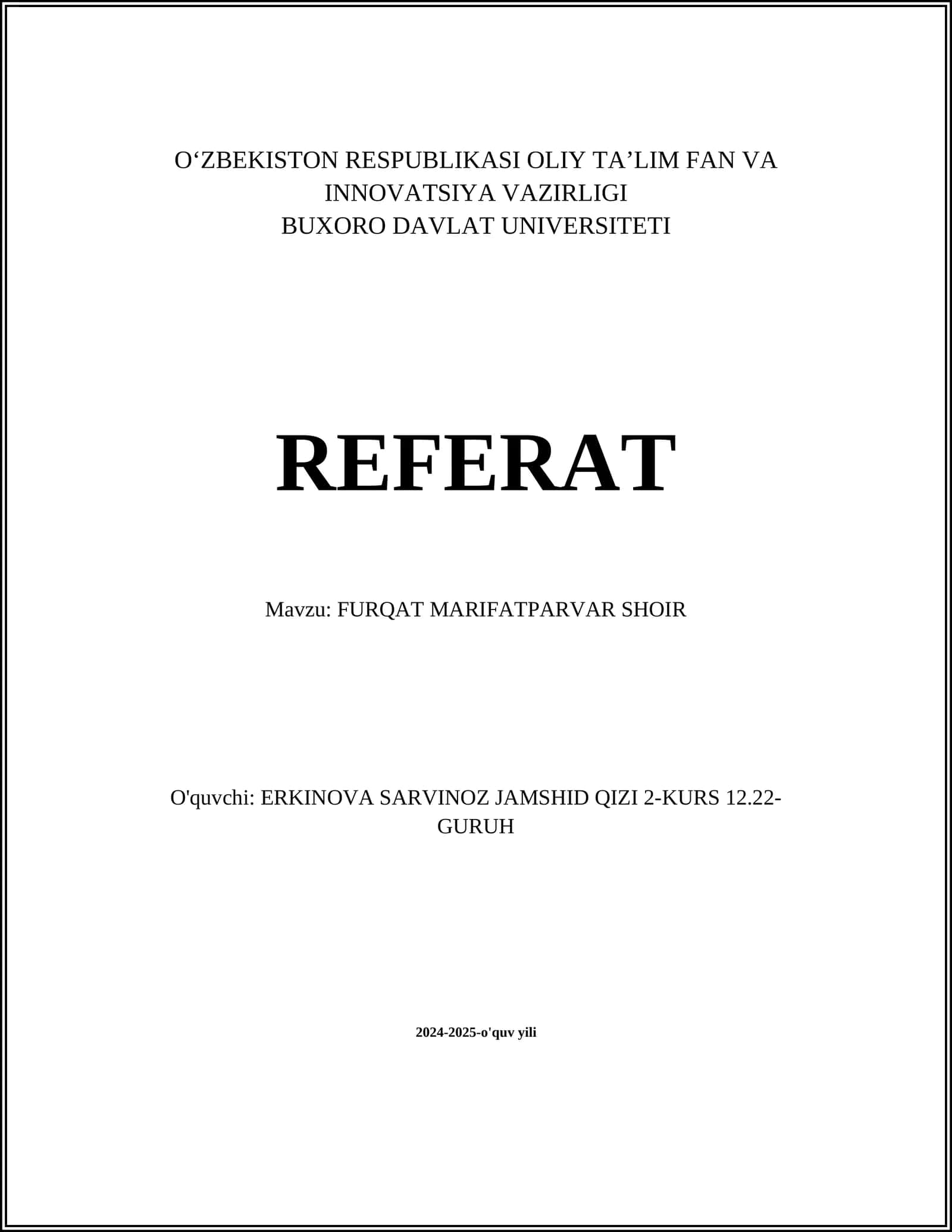 Furqat Marifatparvar Sho'ir 1